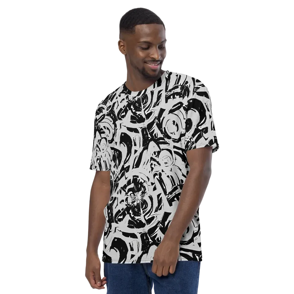 Inkstorm Bloom on Men's Crew Neck T-Shirt — Left