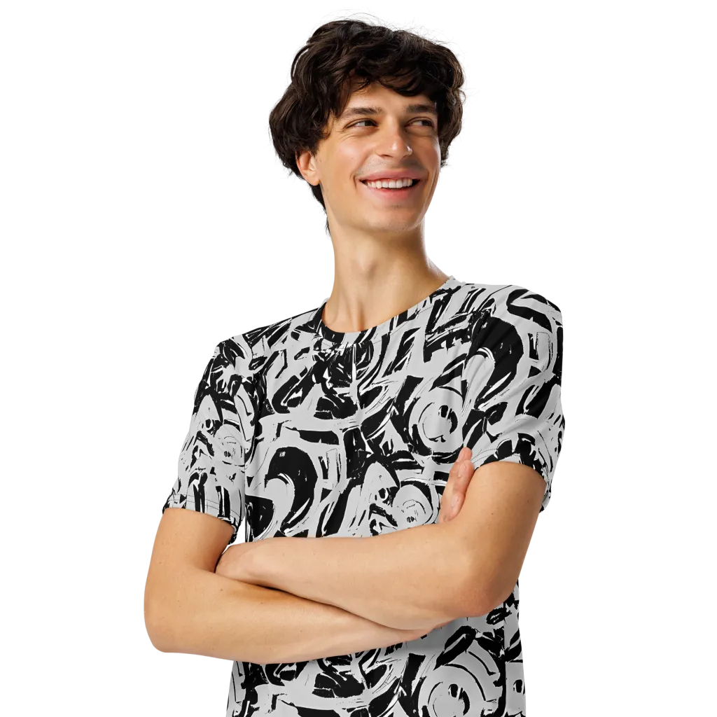 Inkstorm Bloom on Men's Crew Neck T-Shirt — Left Front