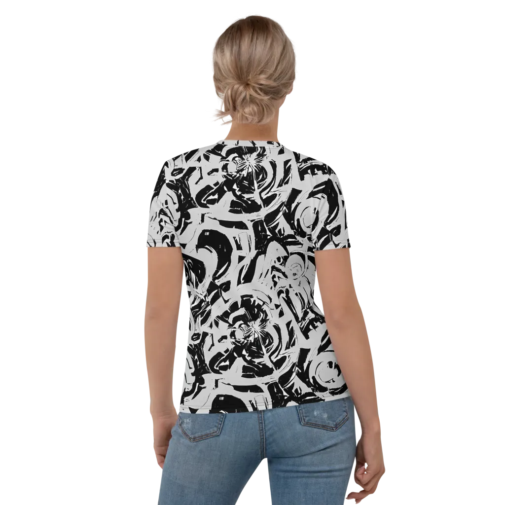 Inkstorm Bloom on Women's Crew Neck T-Shirt — Back