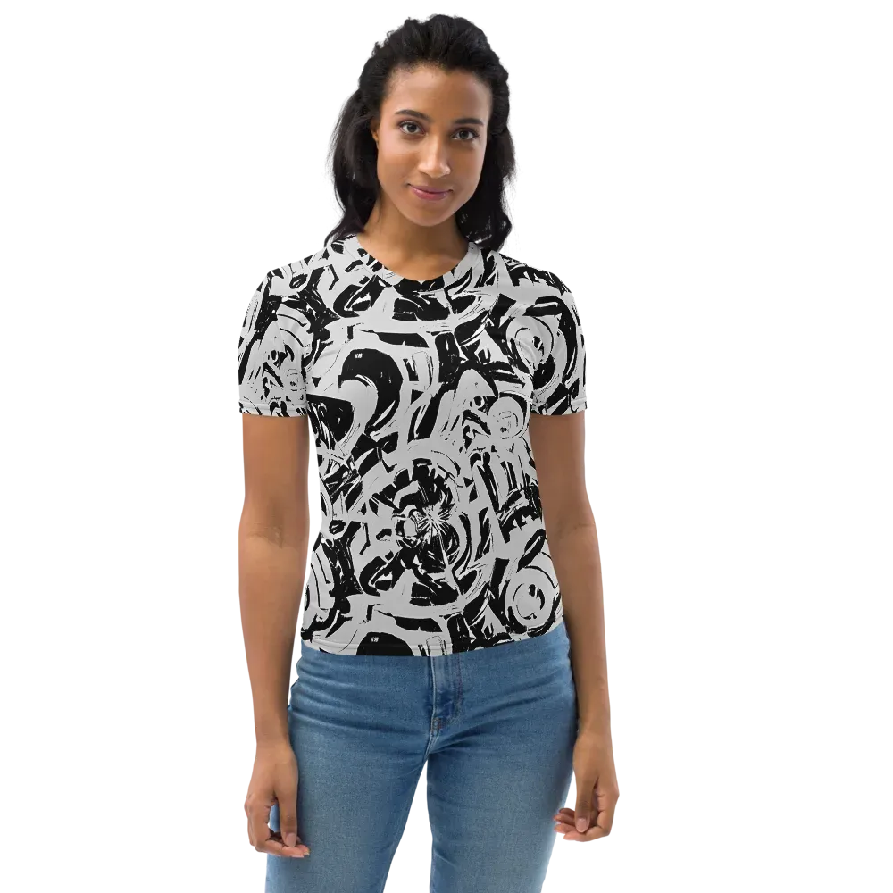 Inkstorm Bloom on Women's Crew Neck T-Shirt — Front