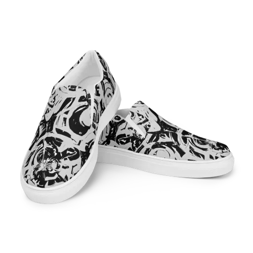 Inkstorm Bloom on a Men's Slip-On Canvas Shoes