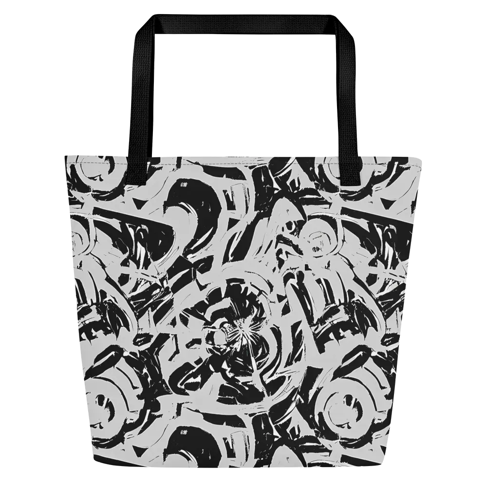 Inkstorm Bloom on Large Tote Bag W/ Pocket — Front