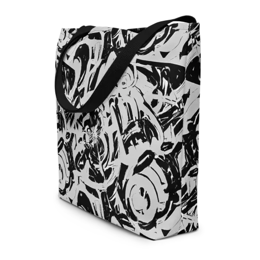 Inkstorm Bloom on a Large Tote Bag W/ Pocket