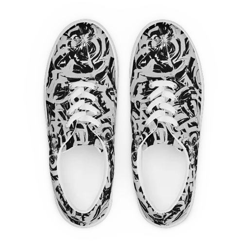 Inkstorm Bloom on a Men's Lace-Up Canvas Shoes
