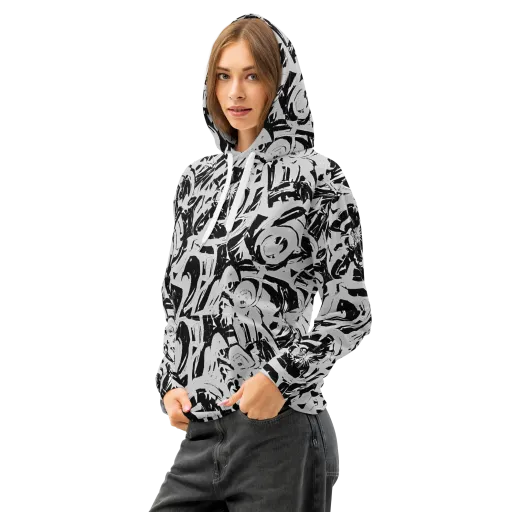 Inkstorm Bloom on a Cotton Hoodie