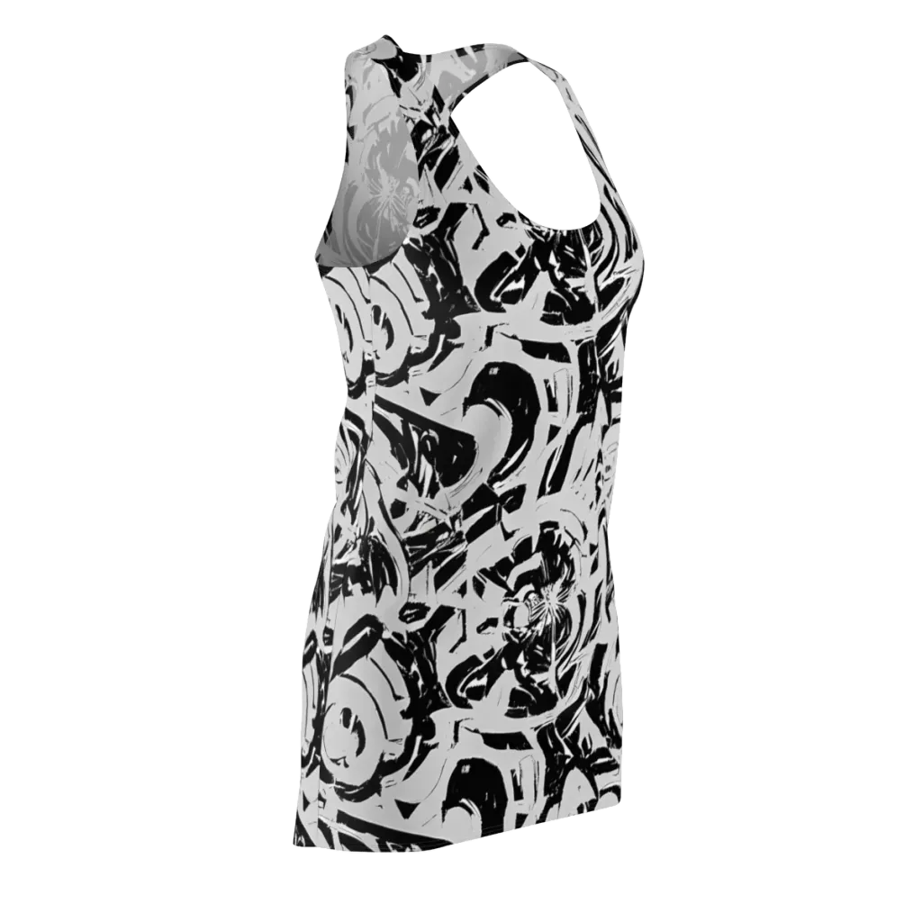 Inkstorm Bloom on Racerback Dress — Front Side