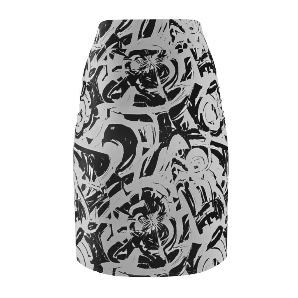 Inkstorm Bloom on Pencil Skirt — Back