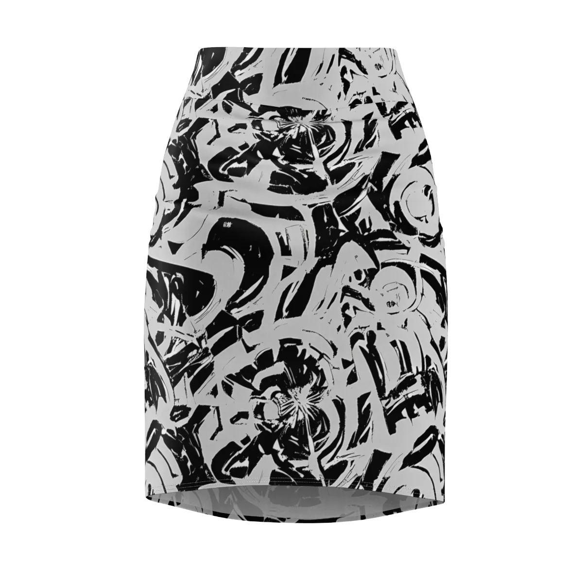 Inkstorm Bloom on Pencil Skirt — Front