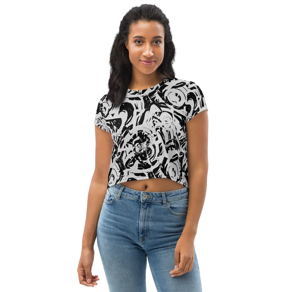 Inkstorm Bloom on Crop Tee — Front