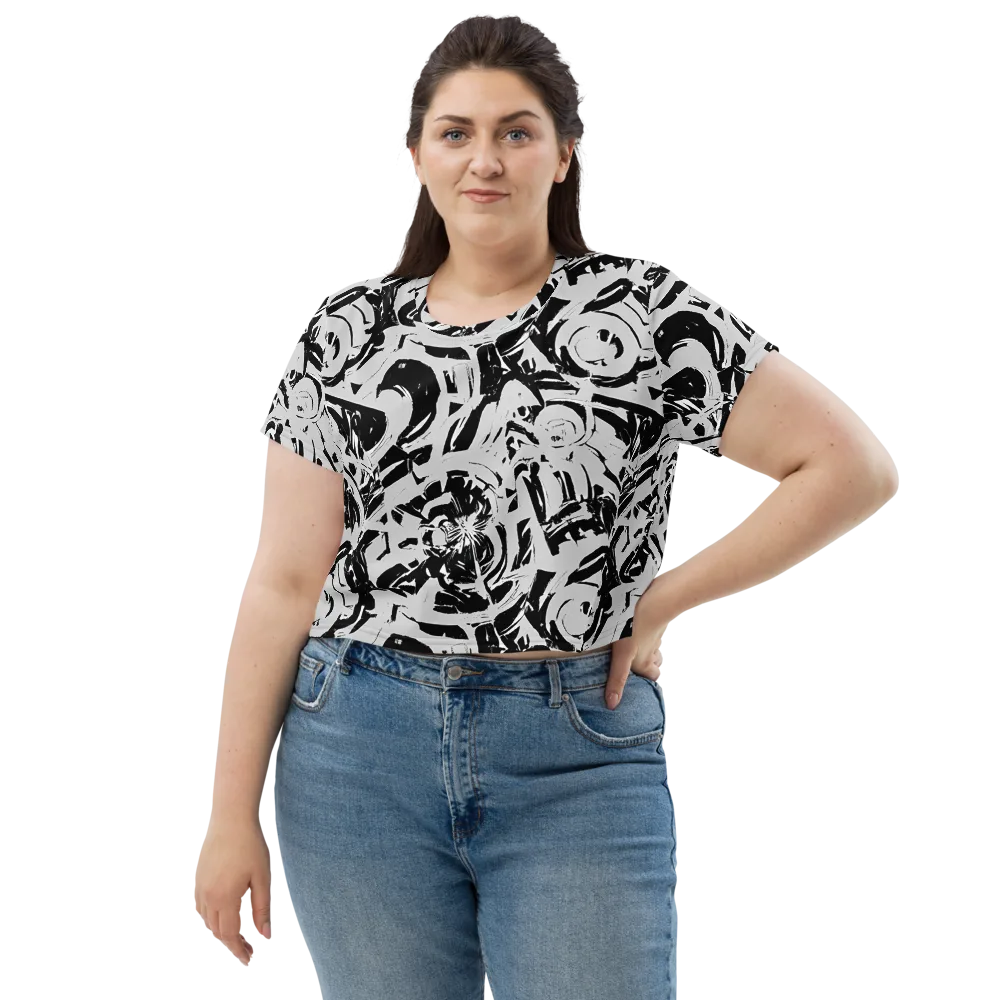 Inkstorm Bloom on Crop Tee — Front