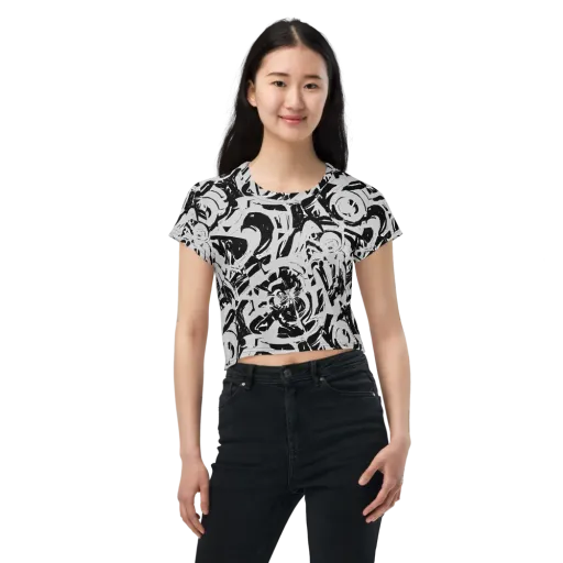 Inkstorm Bloom on a Crop Tee