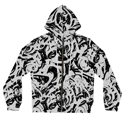 Inkstorm Bloom on a Women's Full-Zip Hoodie