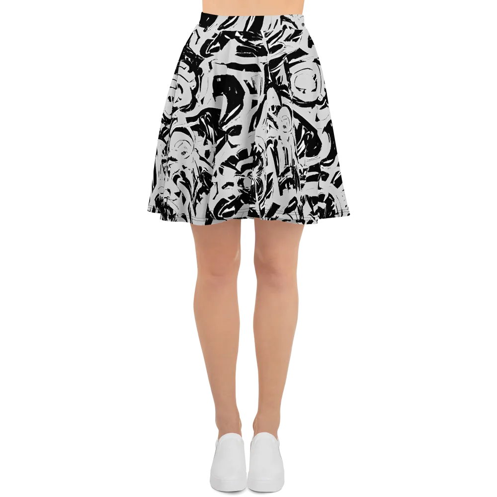 Inkstorm Bloom on Skater Skirt — Front