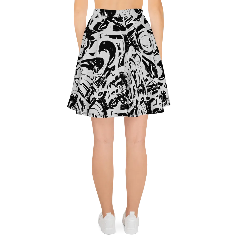 Inkstorm Bloom on Skater Skirt — Back