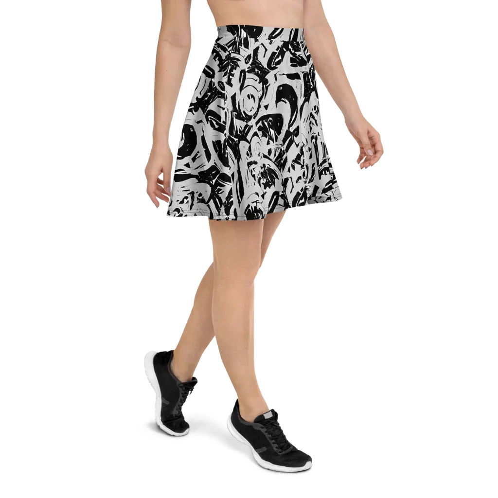 Inkstorm Bloom on Skater Skirt — Right