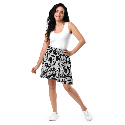 Inkstorm Bloom on a Skater Skirt