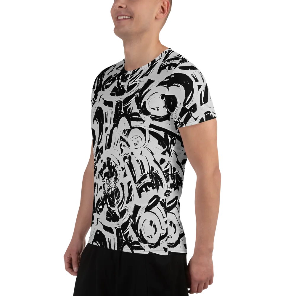 Inkstorm Bloom on Men's Athletic T-Shirt — Left