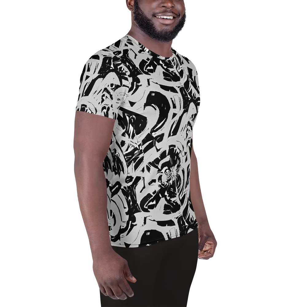 Inkstorm Bloom on Men's Athletic T-Shirt — Right