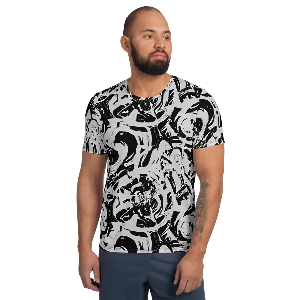 Inkstorm Bloom on Men's Athletic T-Shirt — Front