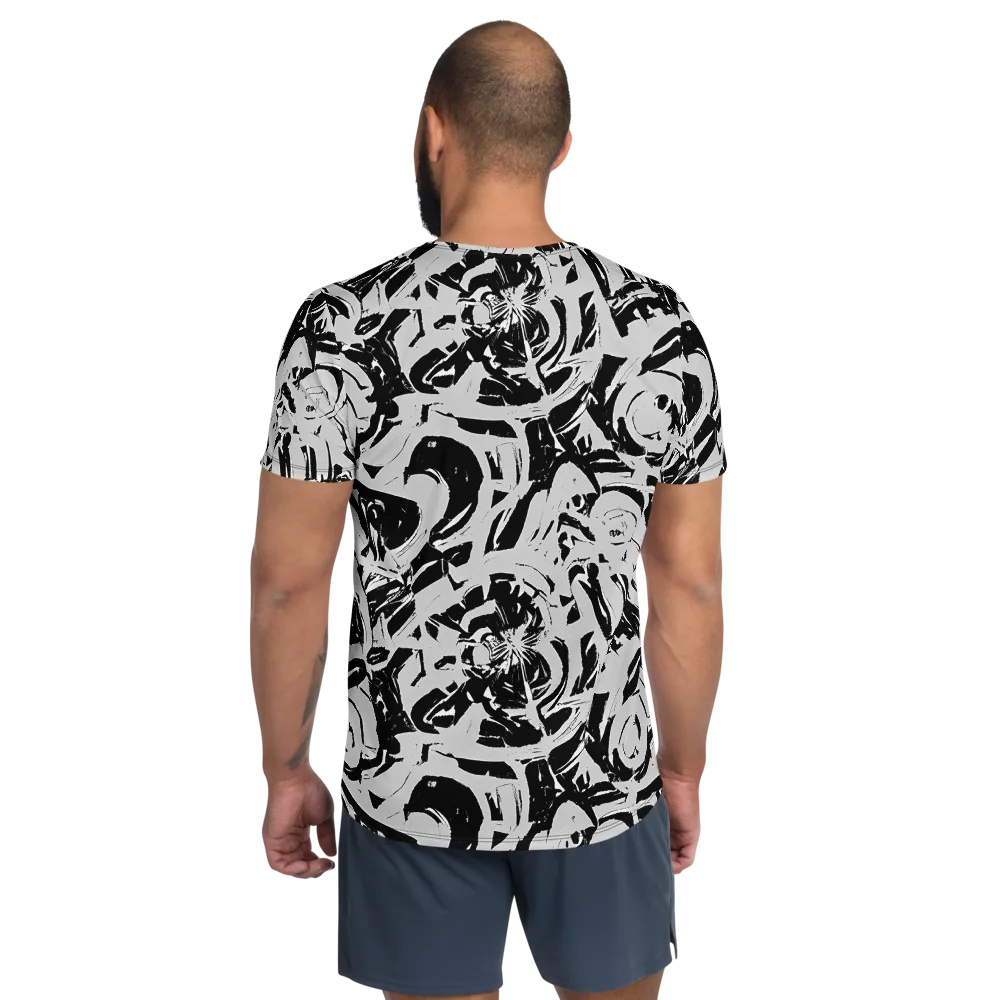 Inkstorm Bloom on Men's Athletic T-Shirt — Back