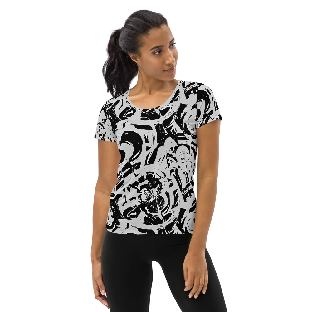 Inkstorm Bloom on Women's Athletic T-Shirt — Front