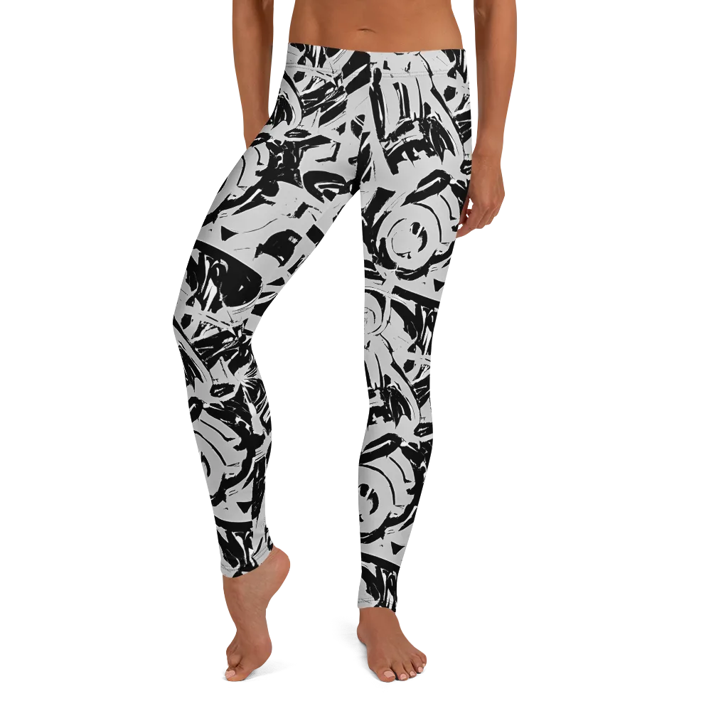 Inkstorm Bloom on Leggings — Front