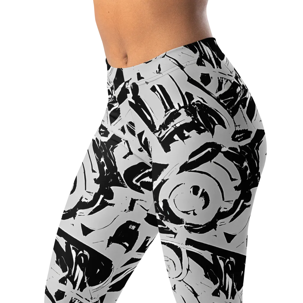 Inkstorm Bloom on Leggings — Left Front