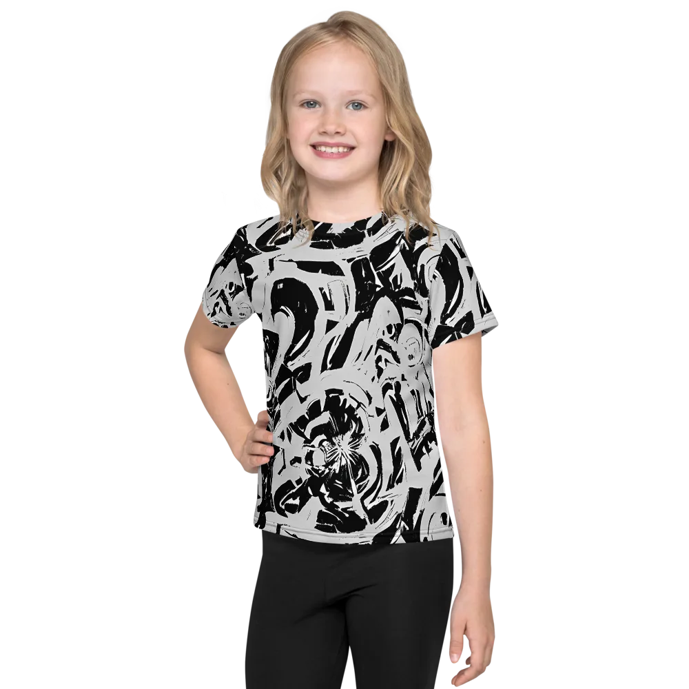 Inkstorm Bloom on Kids Crew Neck T-Shirt — Front