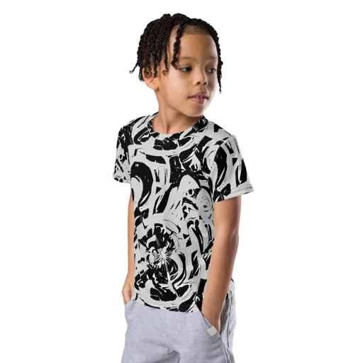 Inkstorm Bloom on a Kids Crew Neck T-Shirt