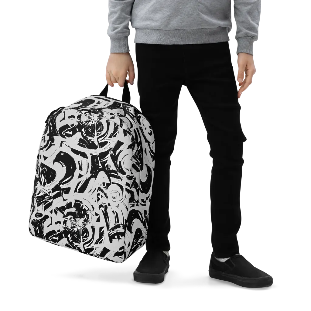 Inkstorm Bloom on Minimalist Backpack — Zoomed-in