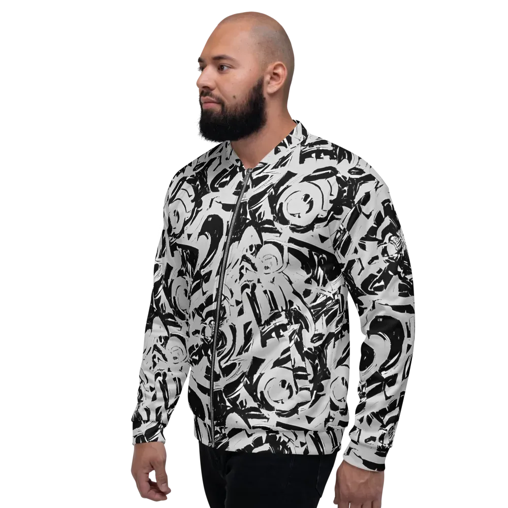 Inkstorm Bloom on Bomber Jacket — Left