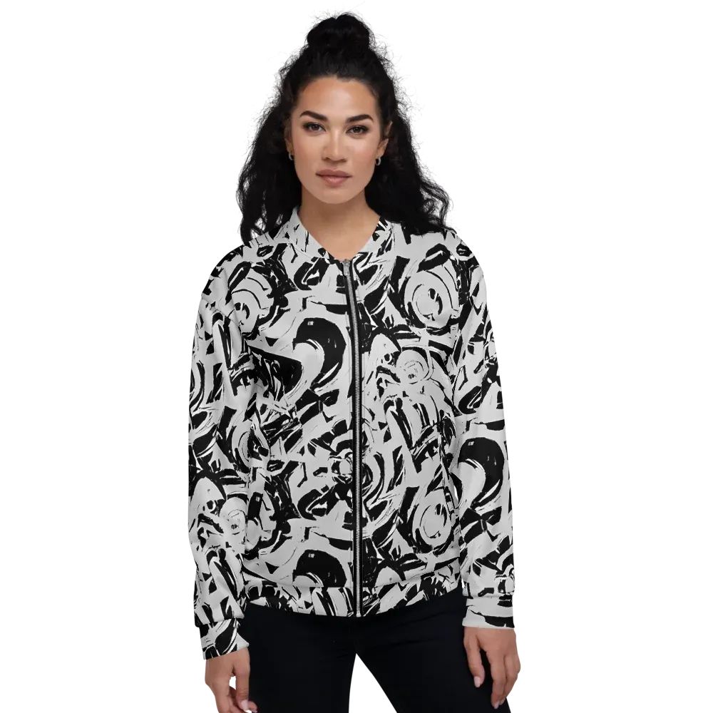 Inkstorm Bloom on Bomber Jacket — Front