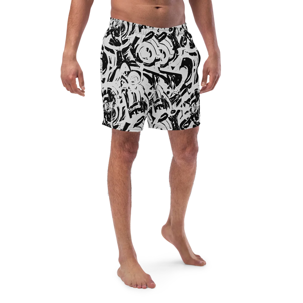 Inkstorm Bloom on Swim Trunks — Front