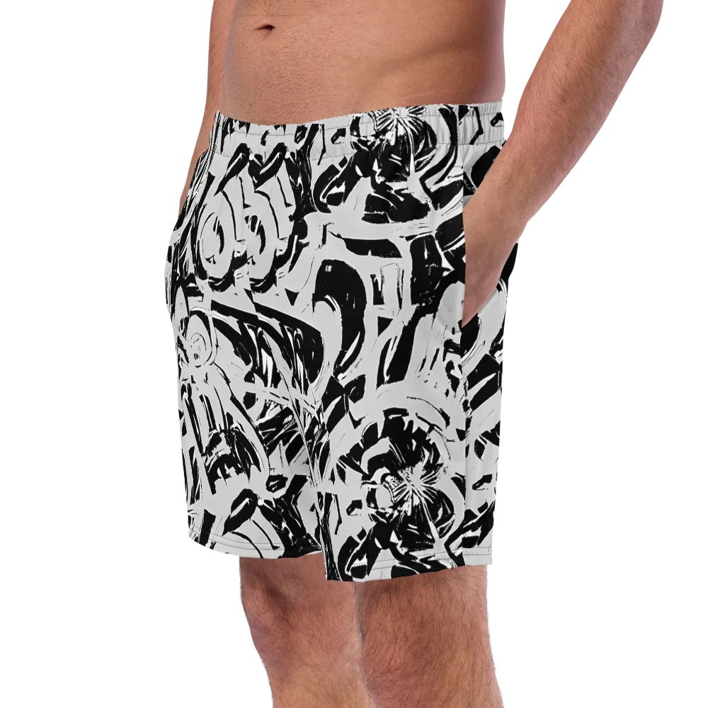Inkstorm Bloom on Swim Trunks — Left Front