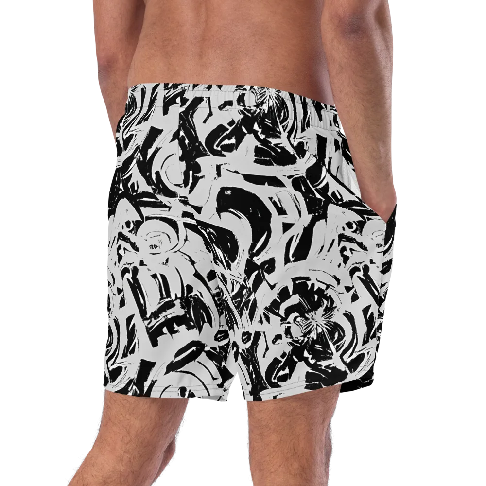 Inkstorm Bloom on Swim Trunks — Right Back