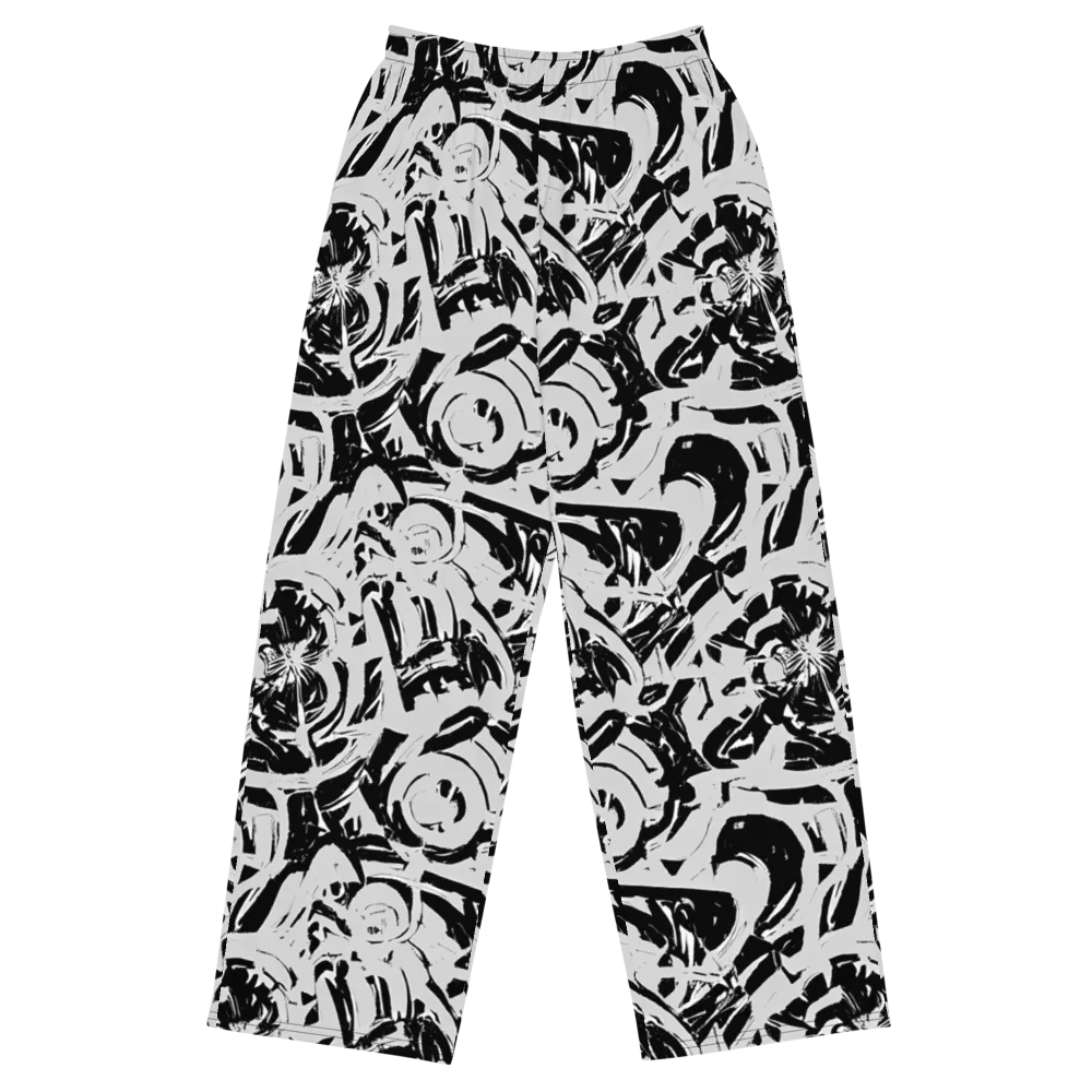 Inkstorm Bloom on Wide-Leg Pants — Front
