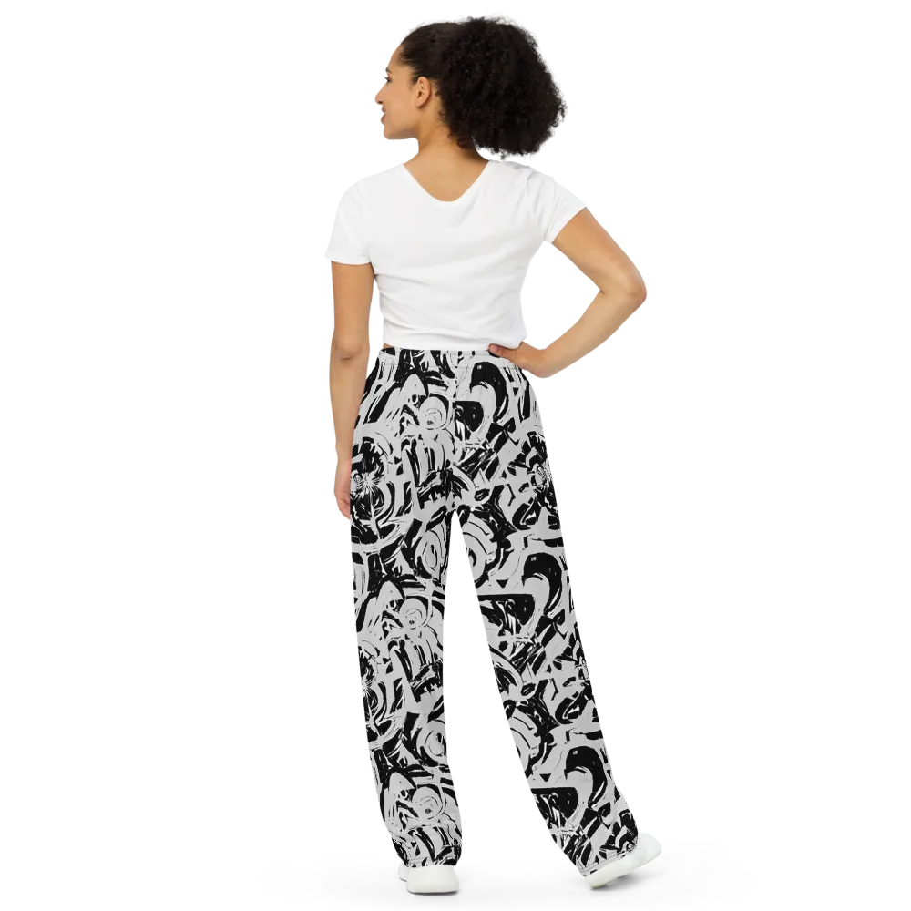 Inkstorm Bloom on Wide-Leg Pants — Back
