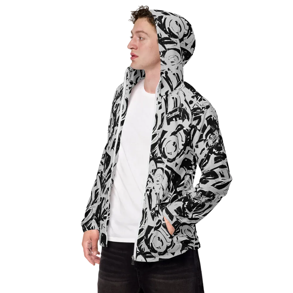 Inkstorm Bloom on Men's Windbreaker — Left Front