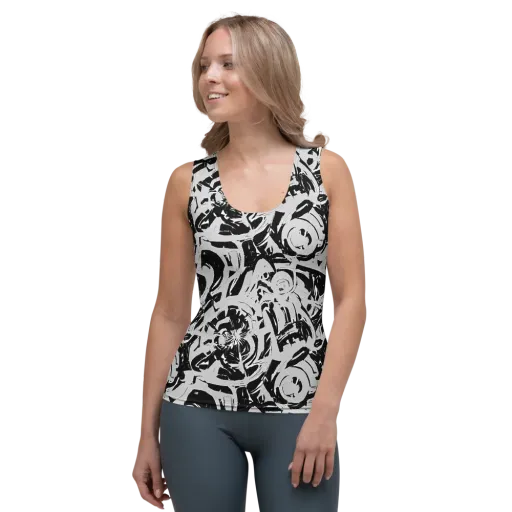 Inkstorm Bloom on a Women's Tank Top