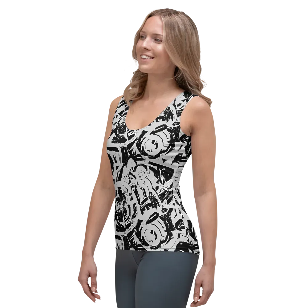Inkstorm Bloom on Women's Tank Top — Left Front