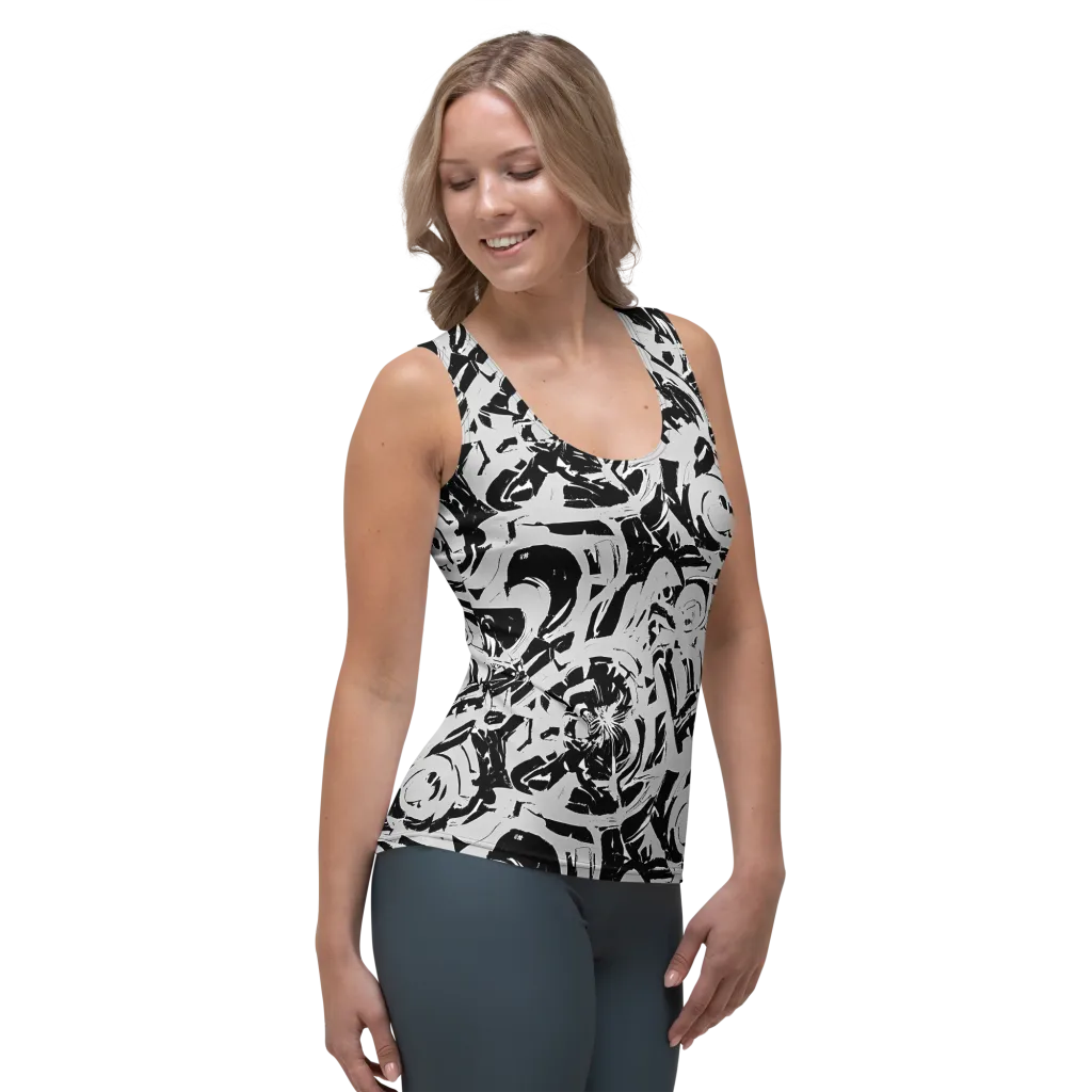 Inkstorm Bloom on Women's Tank Top — Right Front