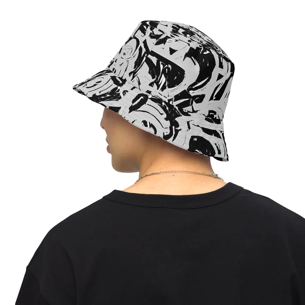 Inkstorm Bloom on Reversible Bucket Hat — Back Inside