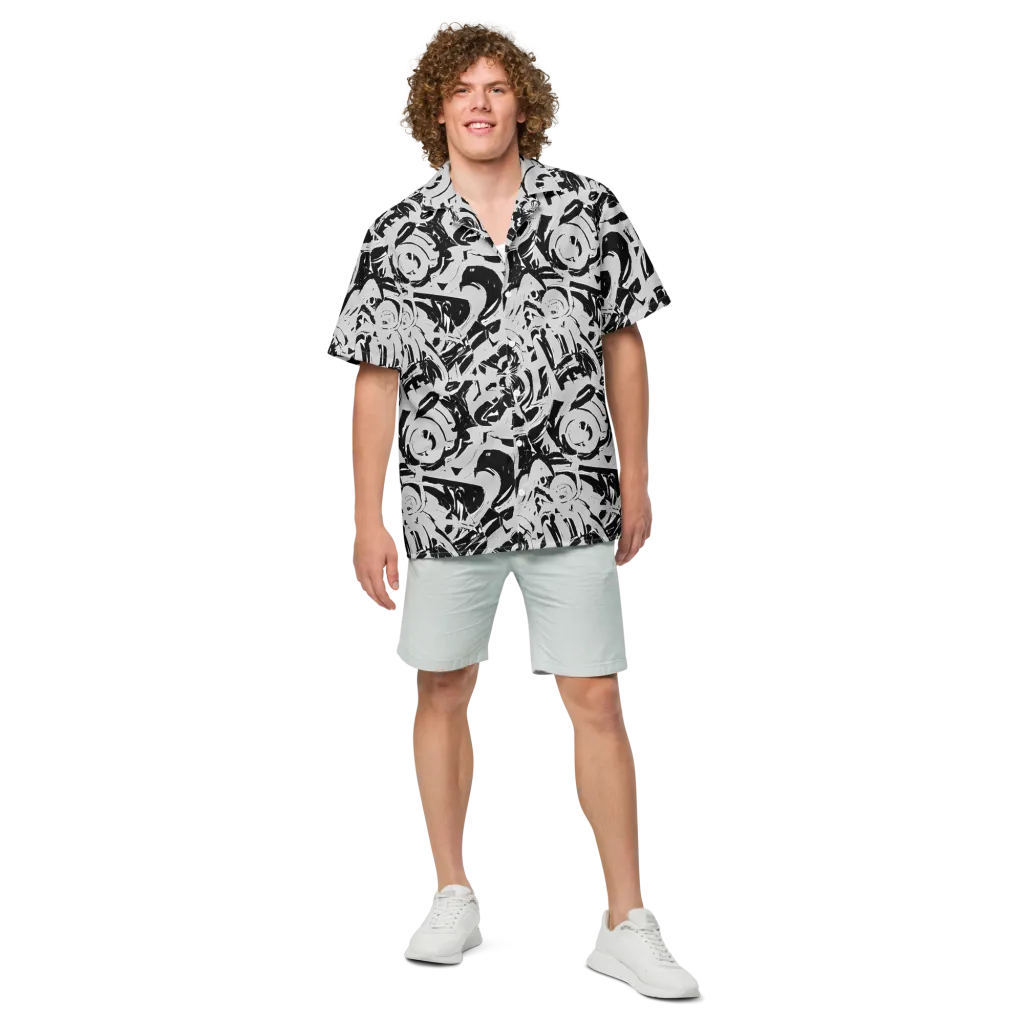 Inkstorm Bloom on Button Shirt — Front