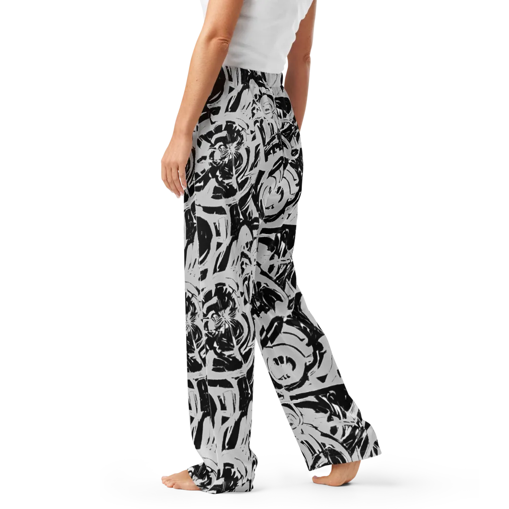 Inkstorm Bloom on Women's Pajama Pants — Left