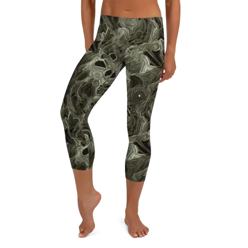 Olive Vortex on a Capri Leggings