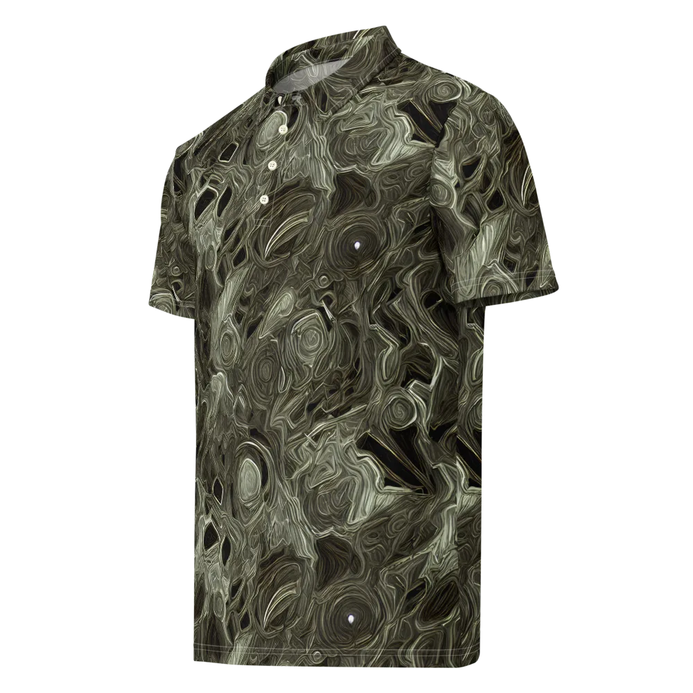 Olive Vortex on Men's Slim Fit Polo Shirt — Left Front