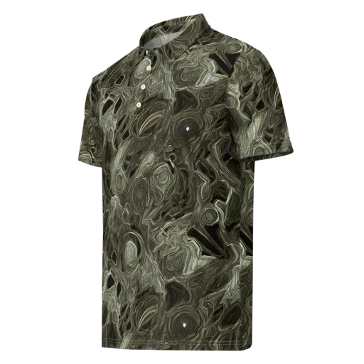 Olive Vortex on a Men's Slim Fit Polo Shirt