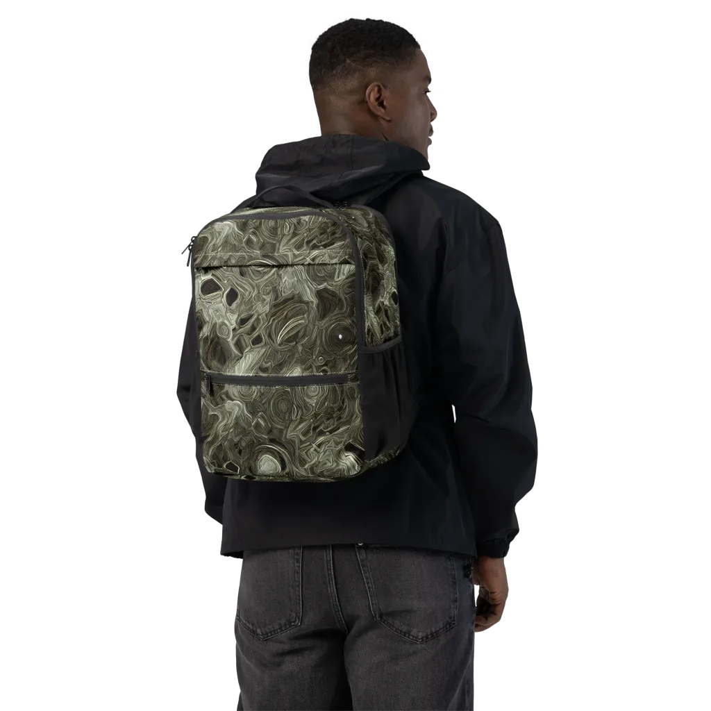Olive Vortex on Utility Backpack — Back