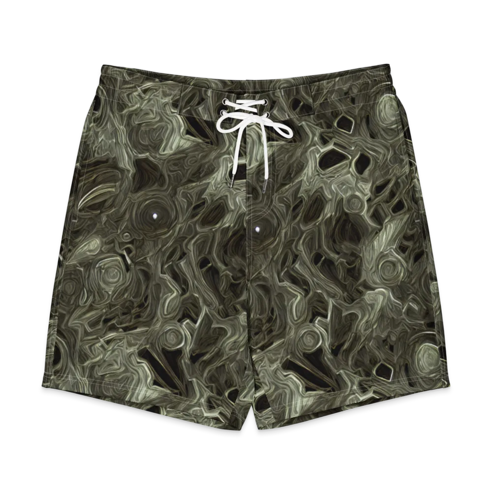 Olive Vortex on Men's Board Shorts — Front