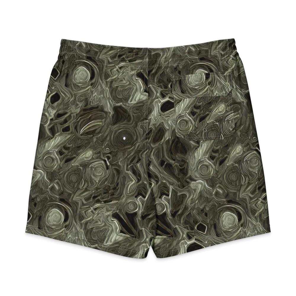 Olive Vortex on Men's Board Shorts — Back